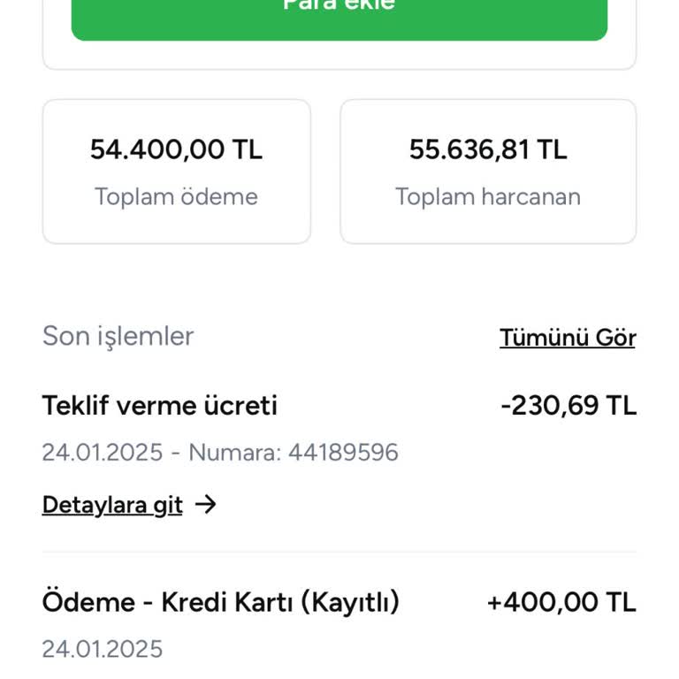 Teklif Ücretlerinin İadesi Sorunu