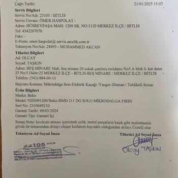 İlk Kullanımda Kıvılcım Sorunu: Beko Mikrodalga Fırın Hayal Kırıklığı