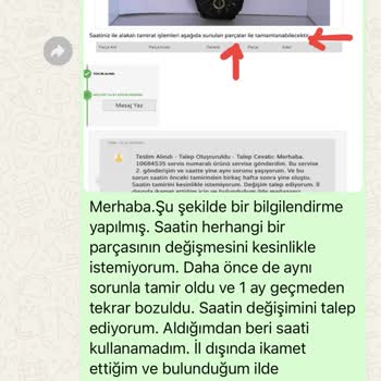 Fossil Saatte Tekrarlayan Arıza Ve Değişim Talebi