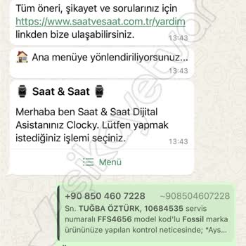 Fossil Saatte Tekrarlayan Arıza Ve Yetersiz Müşteri Hizmeti