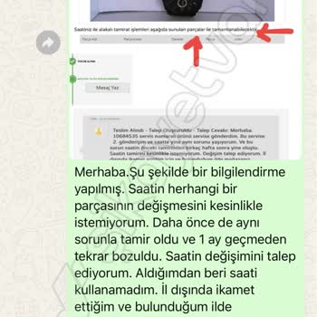 Fossil Saatte Tekrarlayan Arıza Ve Yetersiz Müşteri Hizmeti