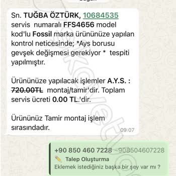 Fossil Saatte Tekrarlayan Arıza Ve Yetersiz Müşteri Hizmeti