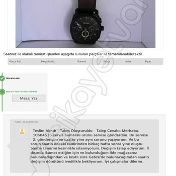 Fossil Saatte Tekrarlayan Arıza Ve Yetersiz Müşteri Hizmeti