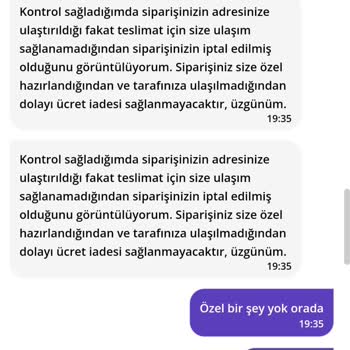Yanlış Adres Nedeniyle Teslim Edilmeyen Sipariş