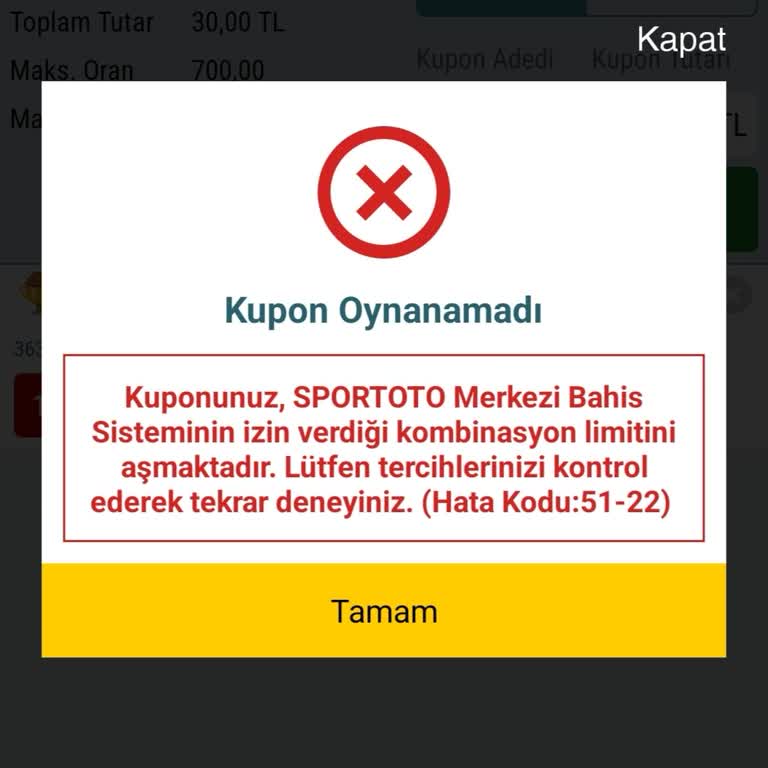 Nesine Uygulamasında Kupon Oynama Sorunu