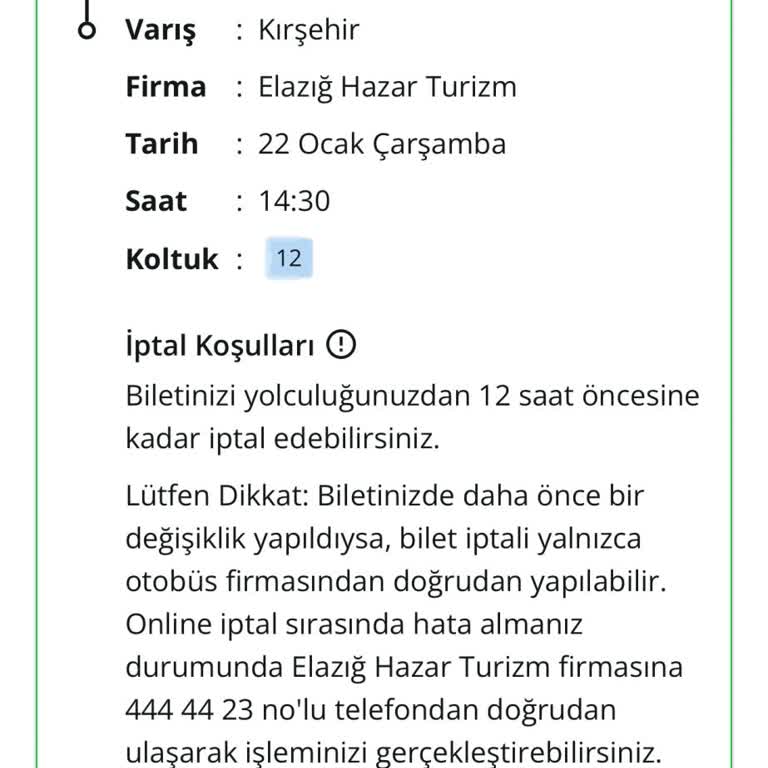 Erken Hareket Eden Otobüs Ve İade Sorunu