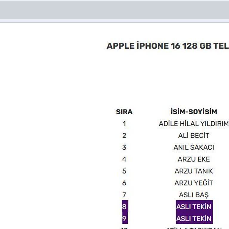 Gratis Çekilişinde Aynı İsme İki Ödül Çıkması