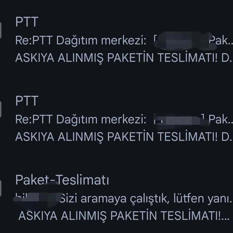 PTT Kargo Adına Gelen Şüpheli E-postalar