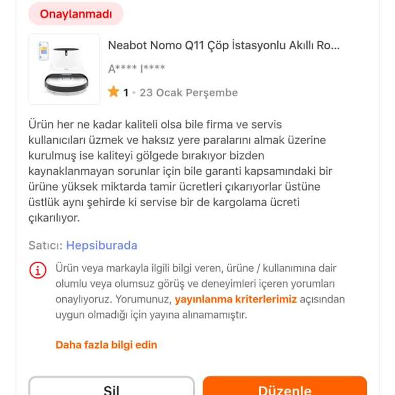 Hepsiburada'nın Yorum Politikası Tüketiciyi Mağdur Ediyor