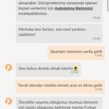 Yanlış Sipariş Ve İlgisiz Müşteri Hizmeti