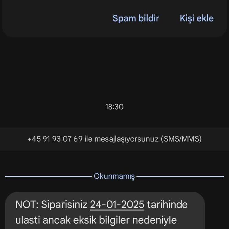 Kargo SMS Aldatmacası