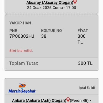 Bilet İptali Sonrası Mağduriyet