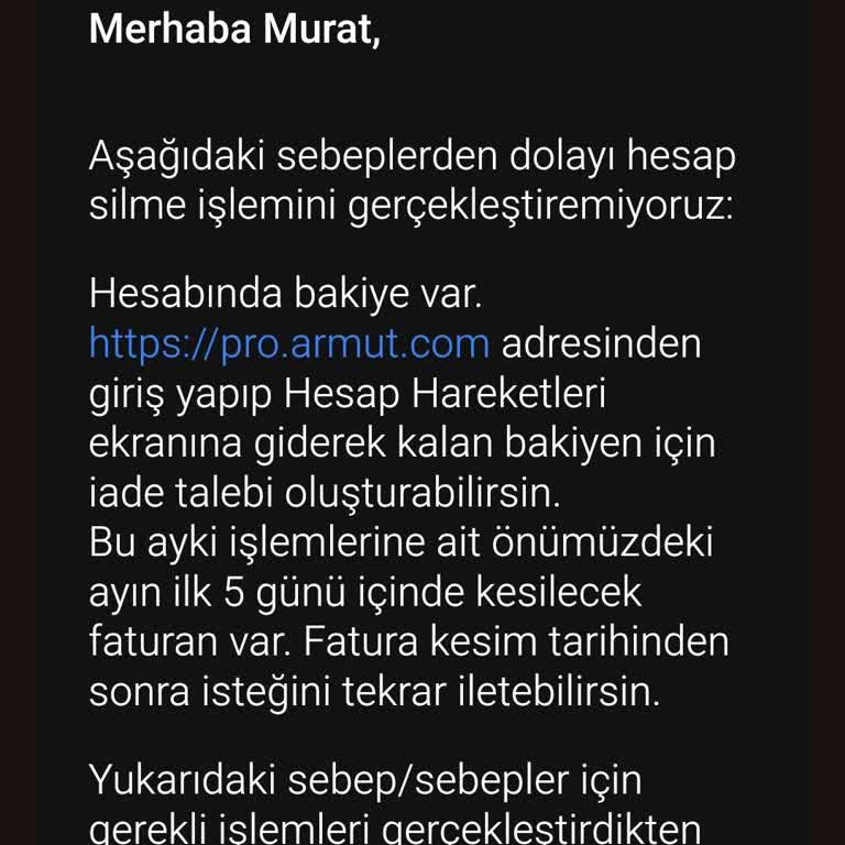 Hesap Silme Ve Bakiye İadesi Sorunu