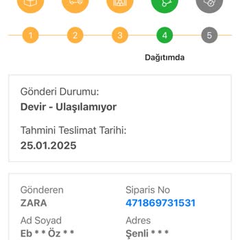 Zara Online Sipariş Teslimat Sorunu