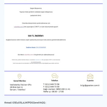 Columbia Mont Alışverişinde Hayal Kırıklığı