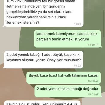 Kırık Tabaklar Ve Yetersiz Müşteri Hizmeti