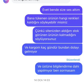 İade Talebi Ve Memnuniyetsizlik