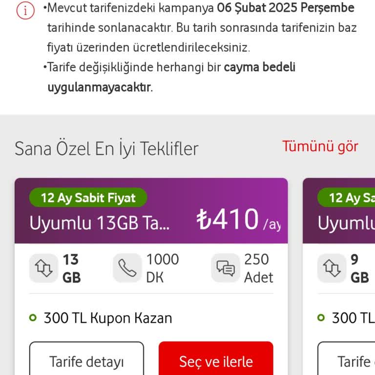 Yüksek Tarife Ücretleri Vodafone'u Bıraktırıyor