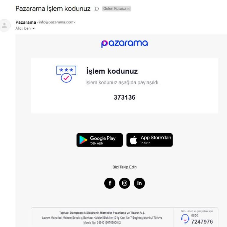 Pazarama Hesabı Olmadan Alınan İşlem Kodu