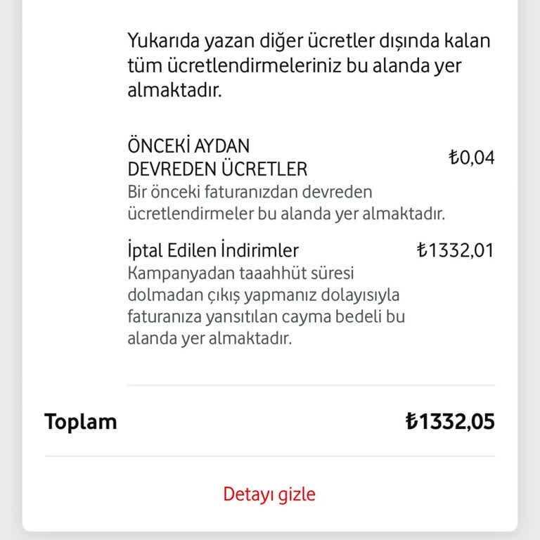 Vodafone Taahhüt İptali Ve Cayma Bedeli Sorunu