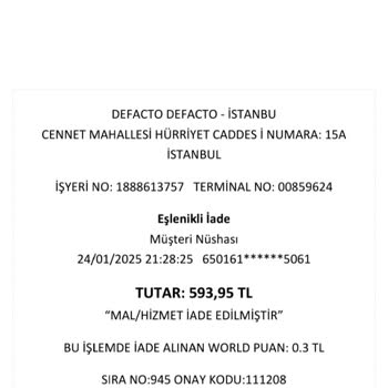 İade Tutarı Farklılığı Ve Değişim Sorunu