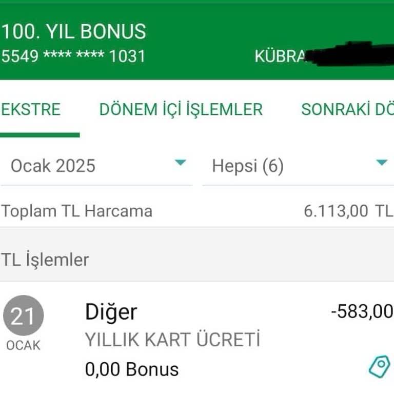 Haksız Kart Aidatı İadesi Talebi