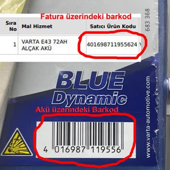 Yanlış Barkodlu Akü Teslimatı