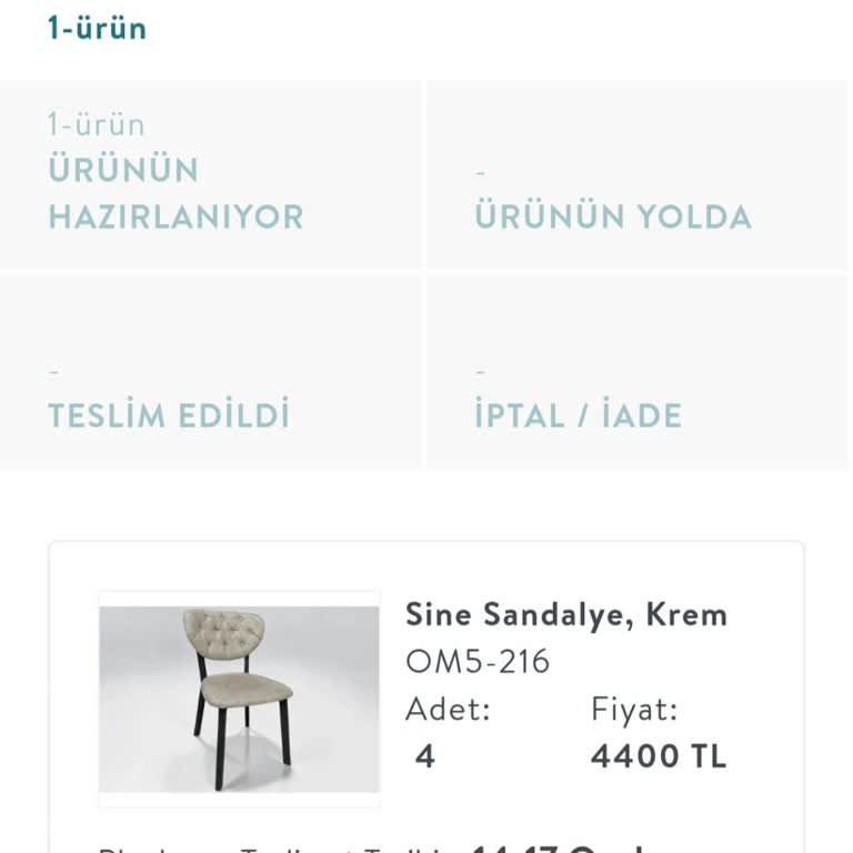 Vivense'den Aldığım Sandalyeler Zamanında Teslim Edilmedi