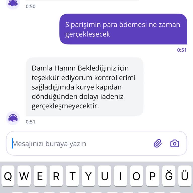 İletişim Sorunu Ve Para İadesi Talebi