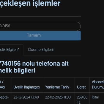 Abonelik Onayı Olmadan Başlatılan İşlem