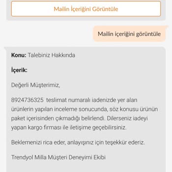 Trendyol Milla İade Sorunu: Kabanımın Parası Ödenmiyor