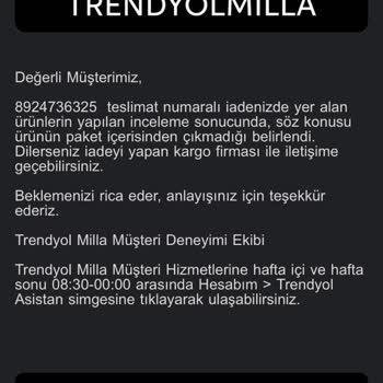 Trendyol Milla İade Sorunu: Kabanımın Parası Ödenmiyor