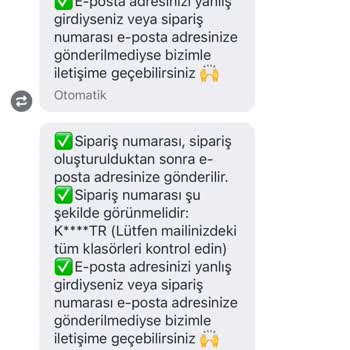 Sipariş Numarası Ve Bilgi Eksikliği