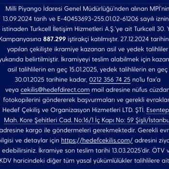 Çekiliş Bilgilendirmesi Eksikliği