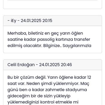 Maç Biletlerim Hâlâ Aktarılmadı