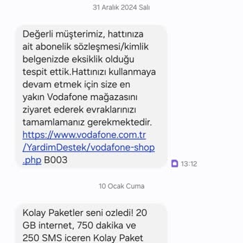 Vodafone'un Evrak Eksikliği Nedeniyle Hattım İptal Edildi