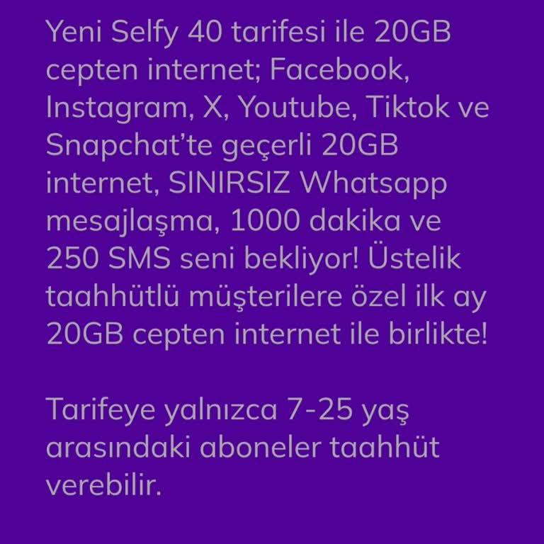 Selfy 40 Tarifesi İçin Yaş Sınırı Sorunu