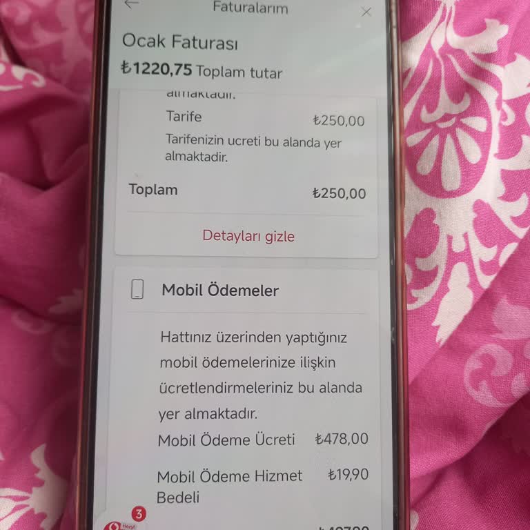 Faturada Bilgimiz Dışında Yüksek Mobil Ödeme Ücreti