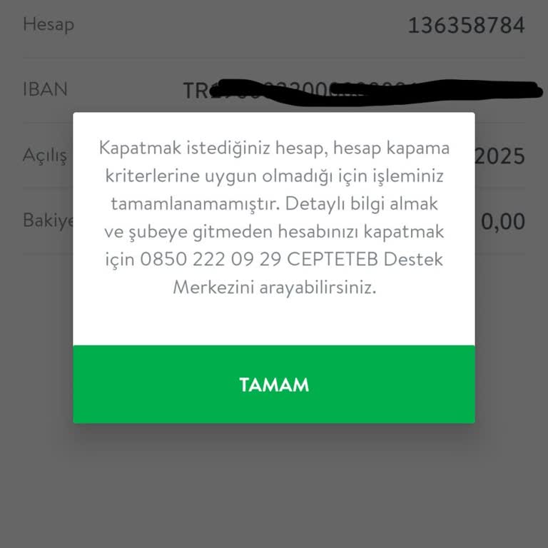 TEB Hesap Kapatma Sürecindeki Zorluklar