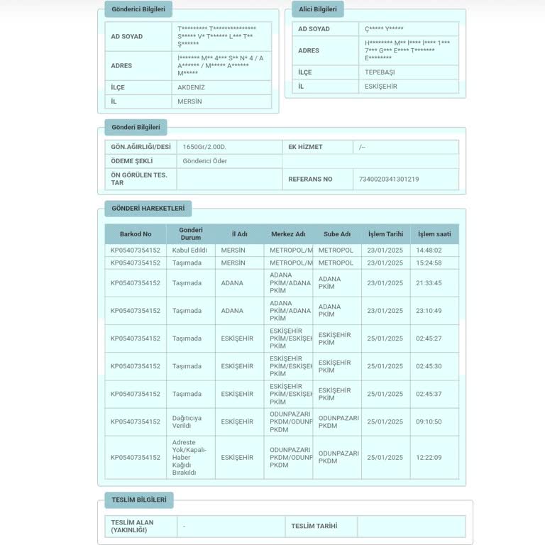 Kargo Teslimatında Adreste Bulunamama Sorunu