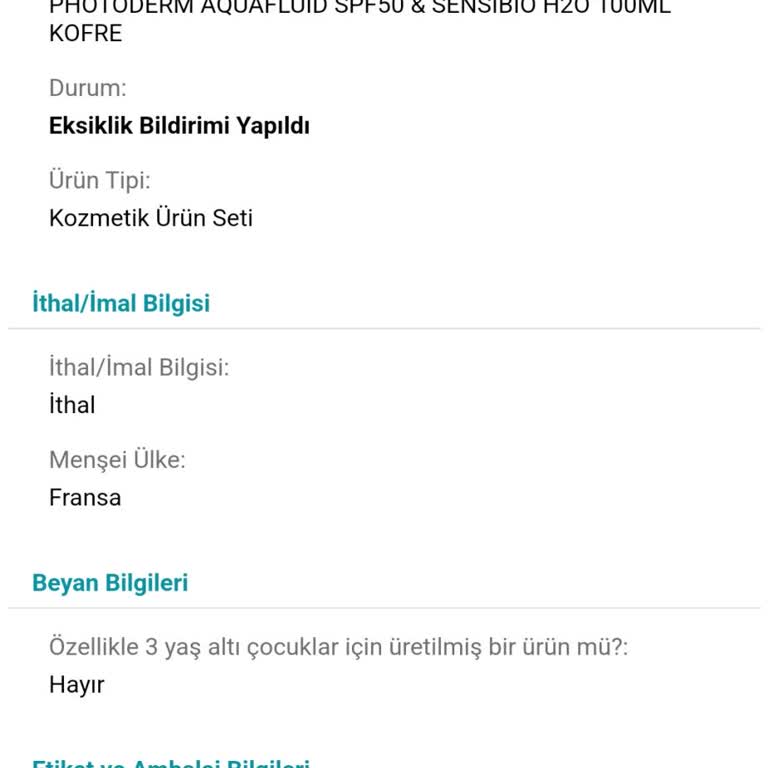 Bioderma Güneş Kremi Ürün Kaydı Sorunu
