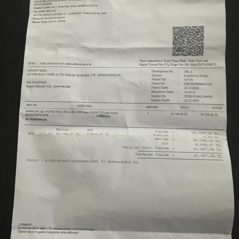 Samsung Televizyon Kurulumunda Yanlış Yönlendirme Ve Maddi Zarar