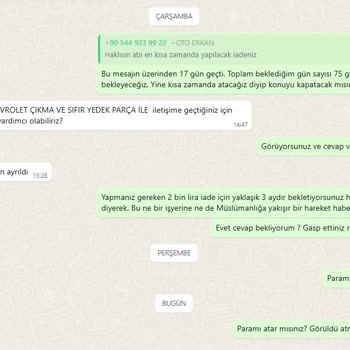 Oto Servisinde İade Sorunları