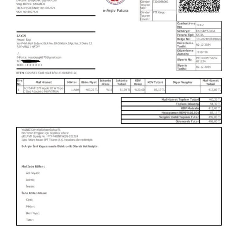İletişimsizlik Ve İade Sorunu Yaşadım