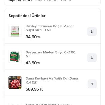 Sanal Market Sipariş İptali Mağduriyeti
