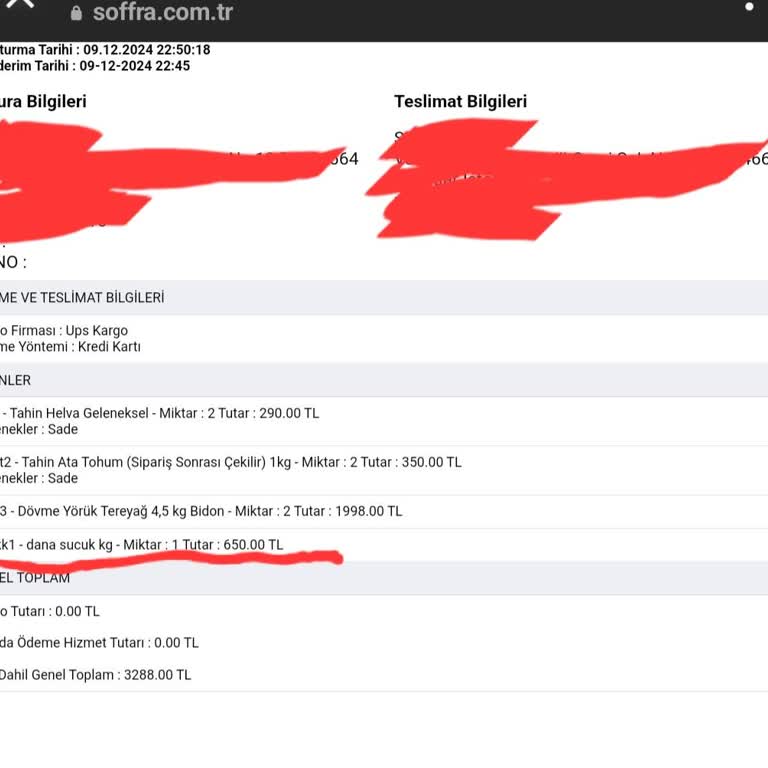Eksik Ürün Ve İade Sorunu: Soffra Yöreselden Hayal Kırıklığı