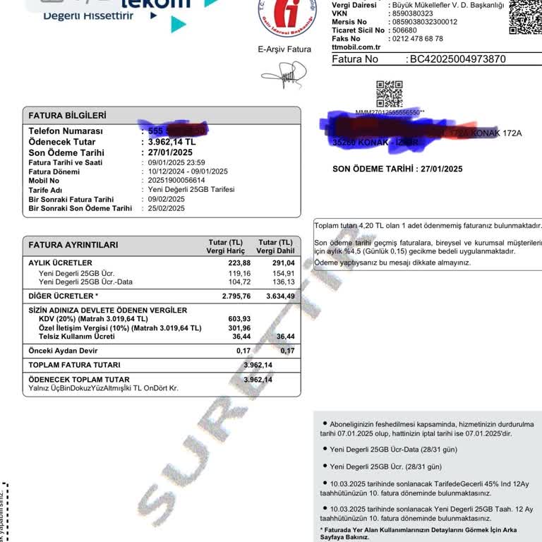 Türk Telekom Faturasında Beklenmedik Artış