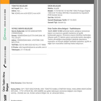 Çamaşır Makinesi Sorunları Ve Yetersiz Servis Desteği