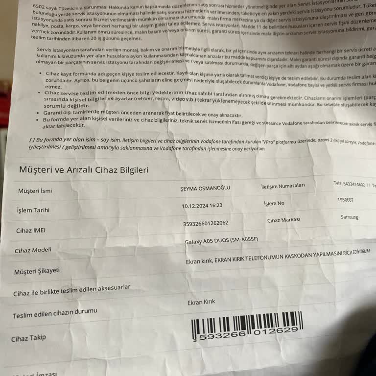 Samsung Telefon Ekran Kırığı Ve Kasko Sorunu