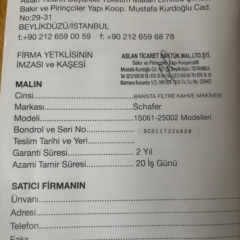 Barista Filtre Kahve Makinesi Teknik Sorunu Ve İletişim Zorlukları